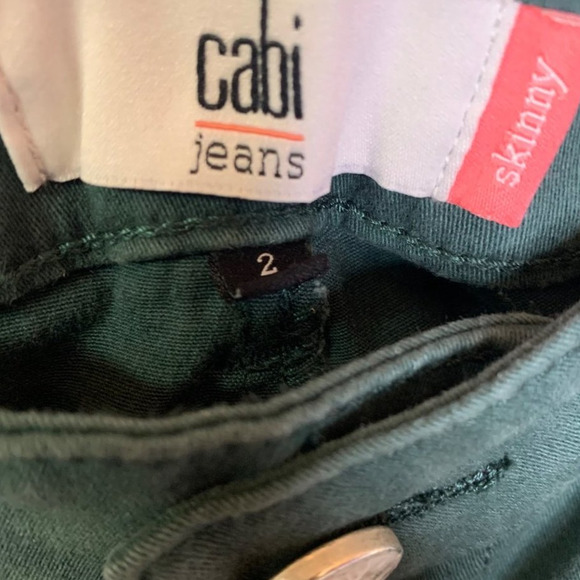 CAbi Jeans Women's Skinny's Size 2 Y2K Zipper Front Castleton Green Hipster - Picture 3 of 7